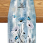 Blue Daisy Floral Table Runner, Spring Summer Floral Flower Boho Butterfly by Unknown