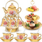 21 Pcs Ceramic Teapot Set Vintage Porcelain Tea Cups by Suttmin