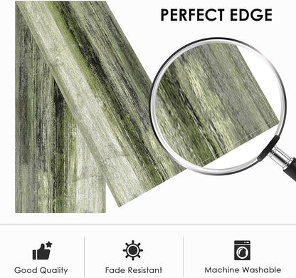 Emvency Table Runner, 13x90 Inch, Olive Green and Grey | Abstract Farmhouse - Image 3