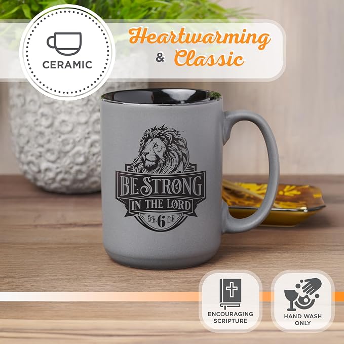 Christian Art Gifts Inspirational Be Strong Bible Verse Coffee Mug, Christian - Image 5
