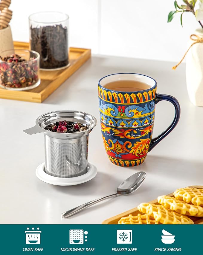 vancasso 18 Oz Tea Infuser Mug - Image 3