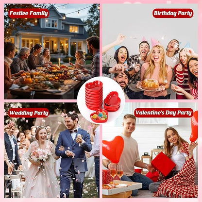 12PCS Heart Shaped Bowl Heart Bowl For Candy Lovers, Office Desk Decor, Home Snack Display, Valentine'S Day, Wedding Celebrations, Birthday Parties,Family Kitchen Use
