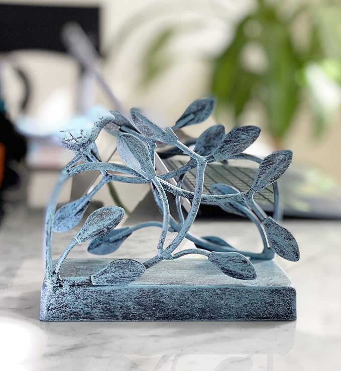 Antique Blue Bird Vertical Napkin Holder | Sturdy Paper Hand Towel Storage Tray - Image 3