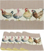 Rustic Rooster Placemat Set, Vintage Boho Farmhouse Colorful Watertcolor Chicken Pink Plaid Pattern Home Decor Table Mats for Dining Room Kitchen Party (17x12in) x4P
