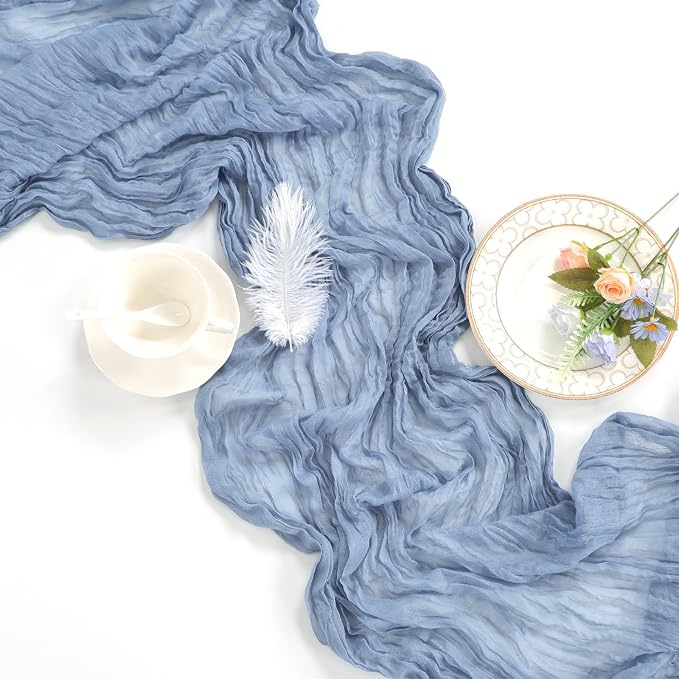 12 Pack Dusty Blue Cheesecloth Table Runner 17 x 108 Inch | Boho Gauze Cheese - Image 7