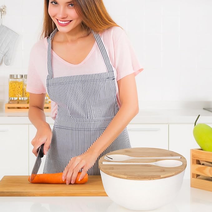 GEHE Bamboo Salad Bowl with Servers Set - Image 8