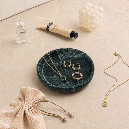 Small Natural Marble Jewelry Tray Key Plate Holder Dish Trinket Decor Catch All - Image 4
