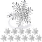 ZeeDix Christmas Silver Snowflake Napkin Rings Set of 12, Napkins Ring for Dinning Table - Rustic Dinner Tables Decoration for Wedding Receptions Christmas Thanksgiving Holiday Party Dinner Parties