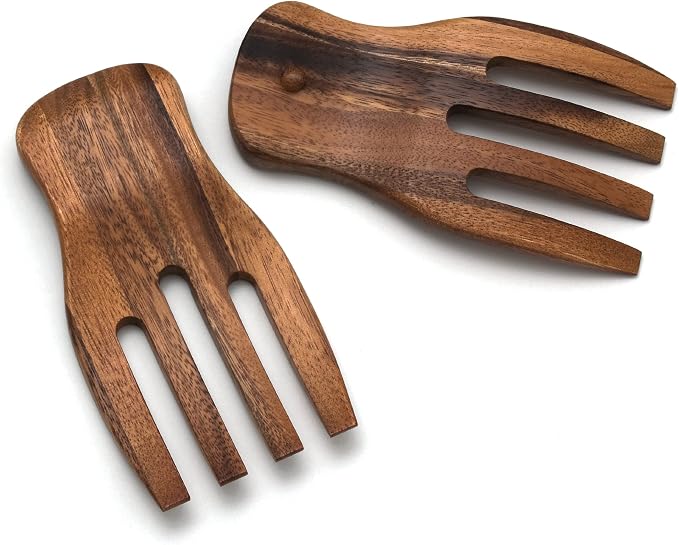 Lipper International 1102 Acacia Salad Hands, 3.75" x 7" x 1.88", One Pair by LipperInternational