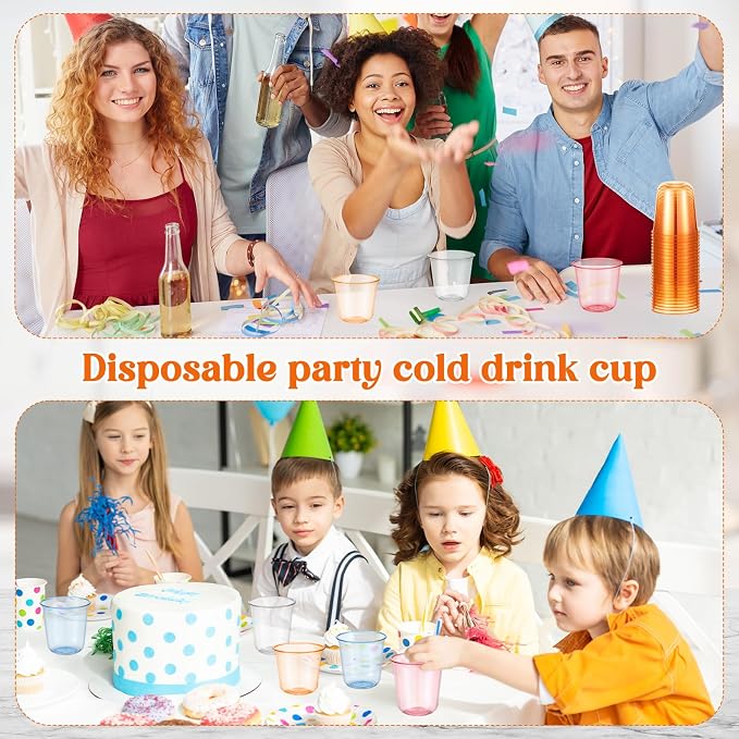 Ziliny 100 Pcs Disposable Stemless Glasses 12oz Crystal Plastic Wine Glasses - Image 6