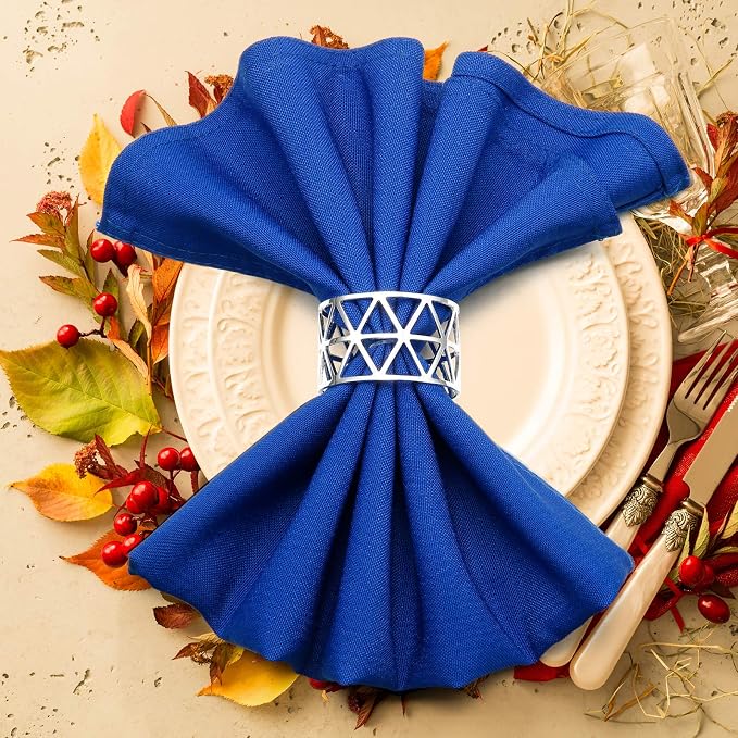 Patelai 12 Pieces Napkin Rings Hollow Out Napkin Holders Xmas Napkin Buckle - Image 4