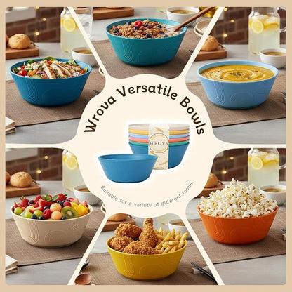 Wheat Straw Bowls Set 36oz, Cereal Bowls Soup Bowls Set of 6, Unbreakable Salad - Image 4
