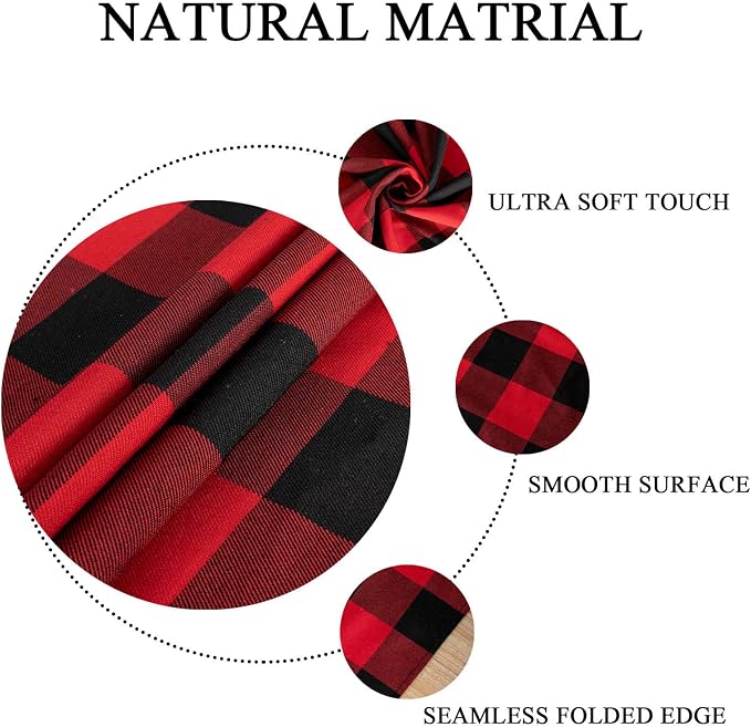 ShinyBeauty Red Black Table Runner 13X108-Inch Checked Runner - Image 4