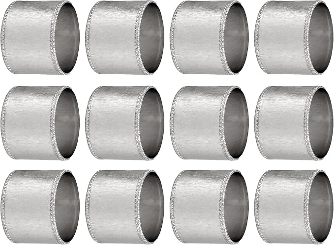 ALPHA Living HOME Silver Napkin Rings Set of 12 Premium, 100% Metal by ALPHALivingHOME