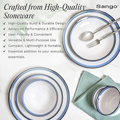 Sango Siterra Santorini 16-Piece Stoneware Dinnerware Set - Image 3