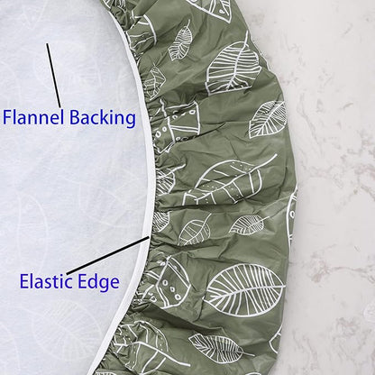 Walrus Round Vinyl Fitted Tablecloth with Flannel Backing Elastic Edge Design Table Cover Waterproof Oil-Proof PVC Table Cloth Stain-Resistant Best for 32"-36" Round