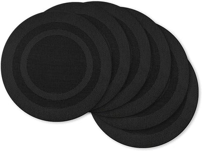 DII PVC Tabletop Collection Woven Indoor/Outdoor, Round Placemat Set, 6 Piece by DII