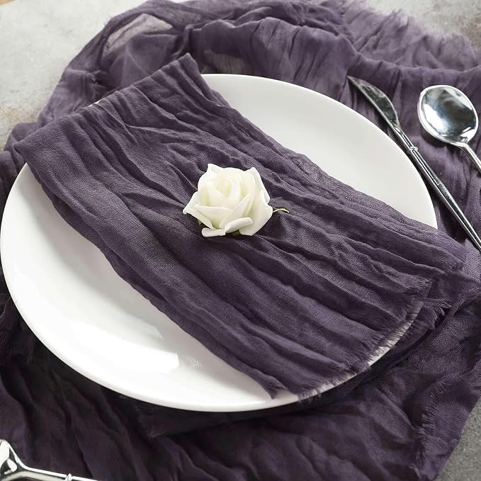 Efavormart 5 Pack 24"x19" Purple Matte Gauze Cheesecloth Napkins, Regal Cotton - Image 5