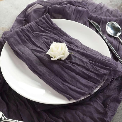 Efavormart 5 Pack 24"x19" Purple Matte Gauze Cheesecloth Napkins, Regal Cotton - Image 5