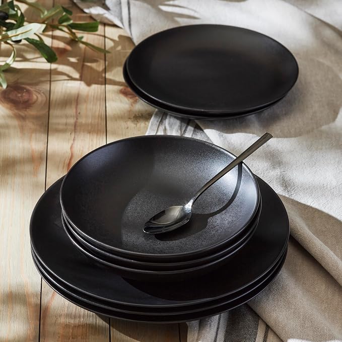 Porto by Stone Lain Semplice 12-Piece Premium Kitchen & Dining Dinnerware Set - Image 2