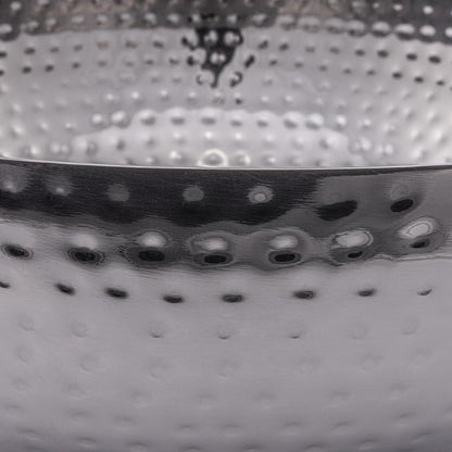Round Hammered Metal Bowl, Oxidized Silver - Image 4