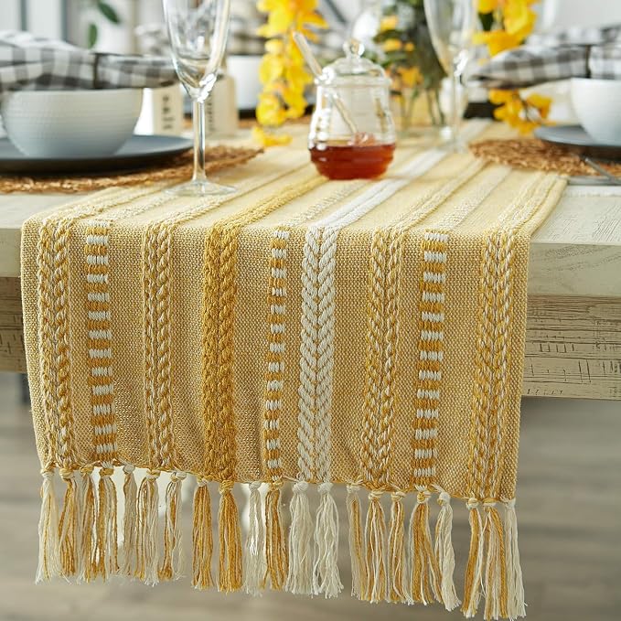 The Home Talk Jute Cotton Hand Woven Table Runner/Placemats by TheHomeTalk