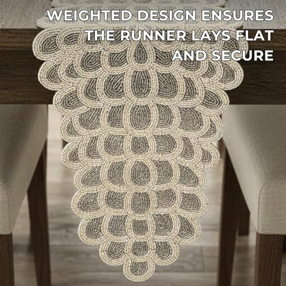 Hand-Beaded Table Runner, 13x36 | 85% glass beads, 15% polyester backing - Image 8