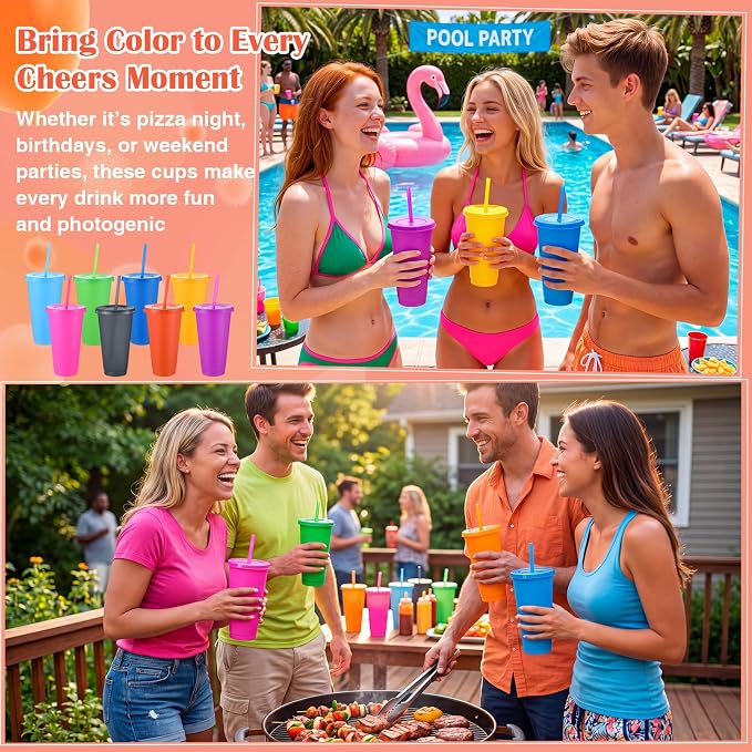 Honeydak 60 Pack Tumbler with Straw and Lid Bulk Cups - Image 5
