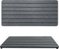 2 PCS Fast-Drying Sink Stone Tray, 12" x 5.5" Super Absorbent Diatomite Coasters, Grooved Design, Water Absorbing Stone Used for Hand Soaps & Plants & Toiletries in The Modern Home