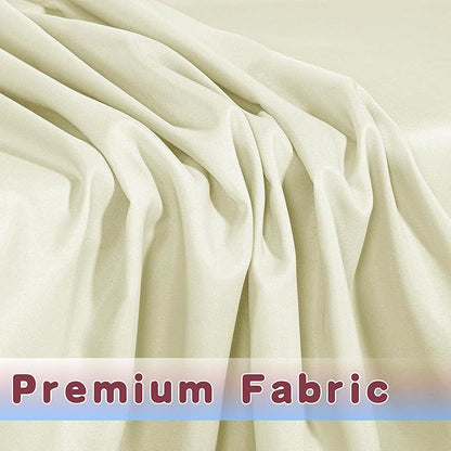 HolidayIdeas 2 Pack Square Fitted Table Covers - 34 x 34 Inch -Card Table Clothes Washable Tablecloth Protectors for Parties, Holiday Dinner, Trade Show, Vendor Stand, Butter Cream