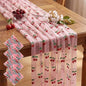 4 Pcs Cherry Table Runner 29 x 70 inch Pink Glitter Tulle Lace Cloth Rectangle by Windkream
