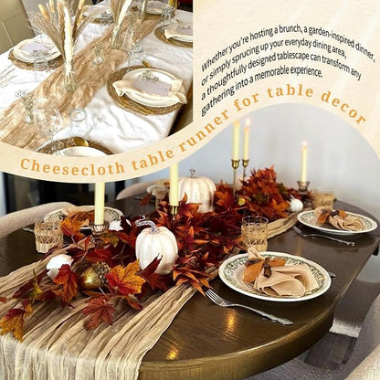 18 Pack Cheesecloth Table Runner 10FT Nude Table Runner Boho Gauze Cheese Cloth - Image 8