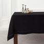 Solino Home Black Linen Tablecloth 60 x 90 Inch - 100% Pure Linen Hemstitch Table Cloth for Rectangle Tables - Classic Hemstitch, Machine Washable Tablecloth for Winter, Spring, Easter