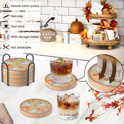 Pumpkins Coaster Set of 6 Cewiru Halloween Coasters - Image 2