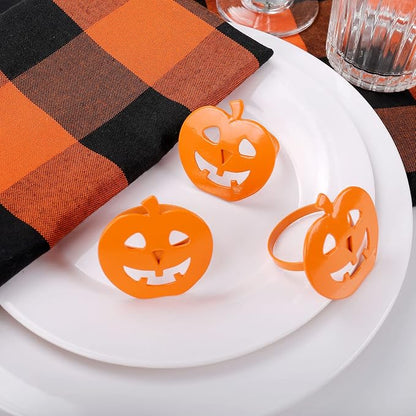 wonlex Halloween Pumpkin Napkin Rings Set of 12, Harvest Festival, Halloween - Image 6