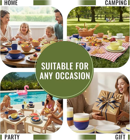 Wheat Straw Dinnerware Sets 40 PCS - Image 8