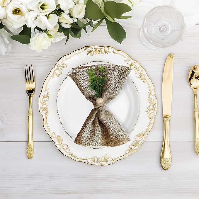 MAOANME Rustic Eucalyptus Leaf Napkin Rings - Image 4