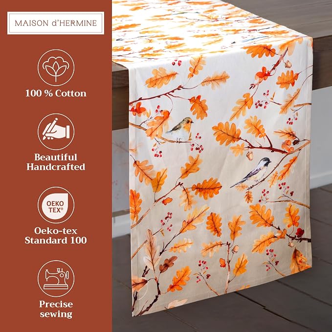 Maison d' Hermine Table Runner 100% Cotton 14.50" x 108" | Table Runners 108 - Image 2