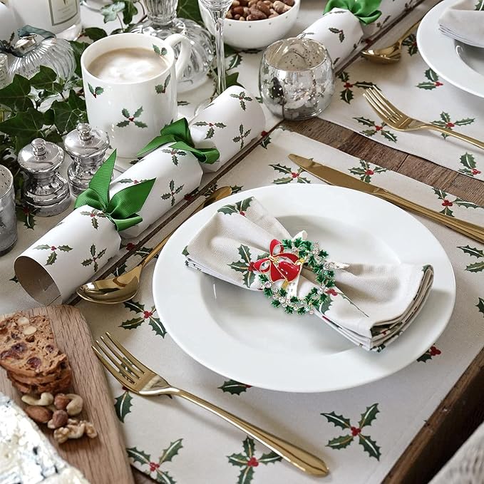 wonlex Christmas Napkin Rings Set of 6, Thanksgiving Day, Family Gatherings - Image 4