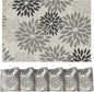Artoid Mode Floral Vinyl Placemats Set of 6, Heat Resistant Washable Non-Slip Plistic PVC Place Mats for Halloween Party Kitchen Dining Decor, Gray