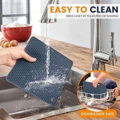 Silicone Trivet Mats 4 Heat Resistant Pot Holders Multipurpose Non-Slip Hot Pads - Image 6