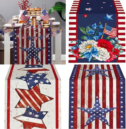 Gilprop 3 Pcs 4th of July Table Runners Patriotic Tablecloth, 13x72 Inch | by Gilprop