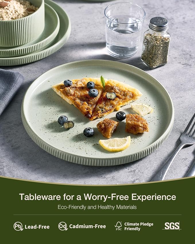 Famiware Star Stoneware Dinnerware Set, Reactive Glaze Plates & Bowls - Image 4