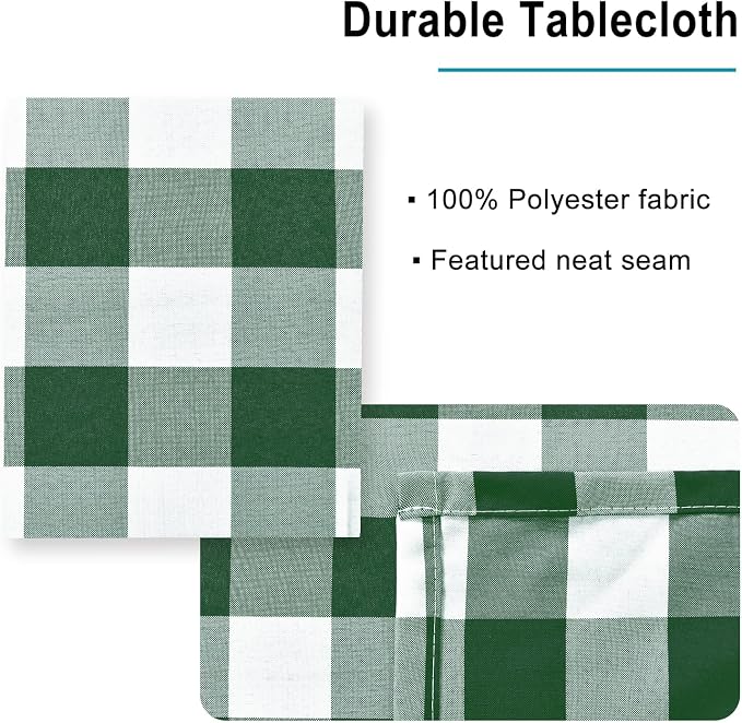54 x 108 Inch Checkered Tablecloth Rectangle - Image 3