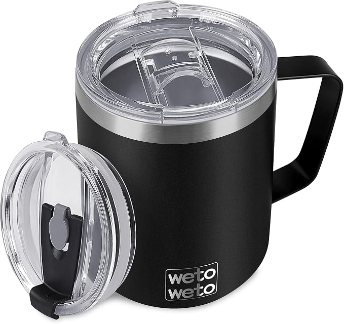 WETOWETO Coffee Mug with Handle, 14oz Insulated Stainless Steel Reusable Coffee by Wetoweto