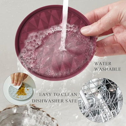 Silicone Coasters for Drinks[4 Pack]- Cup Mat for Tabletop Protection-Non-Slip, Non-Stick, Coffee Table Decor, Great Gift for Any Occasion, Red
