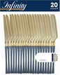 PLASTICPRO 20 Count Gold and Navy Plastic Knives Premium Quality Heavy Duty Disposable Elegant Silverware Two Tone Knives for Party