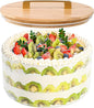 Glass Trifle Bowl with Airtight Lid, 155oz Large Salad Bowl, Glass Serving Bowl for Popcorn, Cake, Salad, Fruit, Baking, Dessert and Party Diy, BPA Free, Oven, Dishwasher Safe