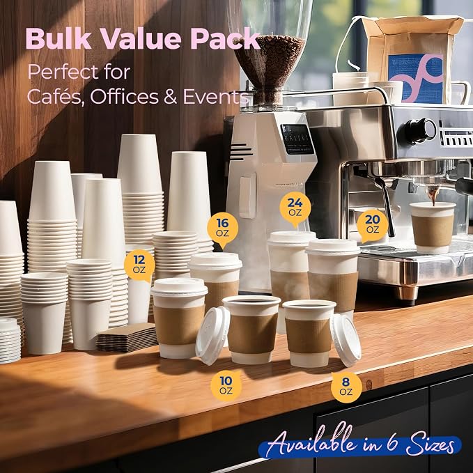 Fit Meal Prep 50 Pack 20 oz Disposable Coffee Cups - Image 7