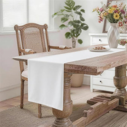 MEANMOY White Table Runner 36 Inches Long Waterproof Table Runners | Washable - Image 2